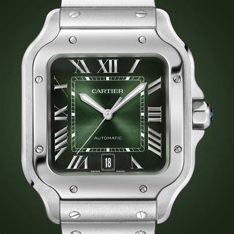 cartier santos watch green